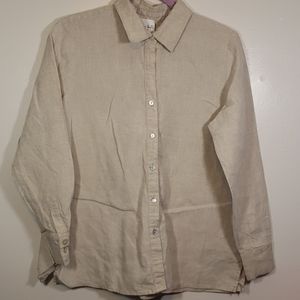 3💝 for $25 Linen Button Down Kate Hill Blouse 👚